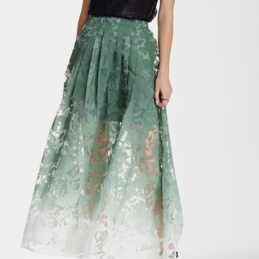 Stella & Jamie astrid floral ombre pleated skirt